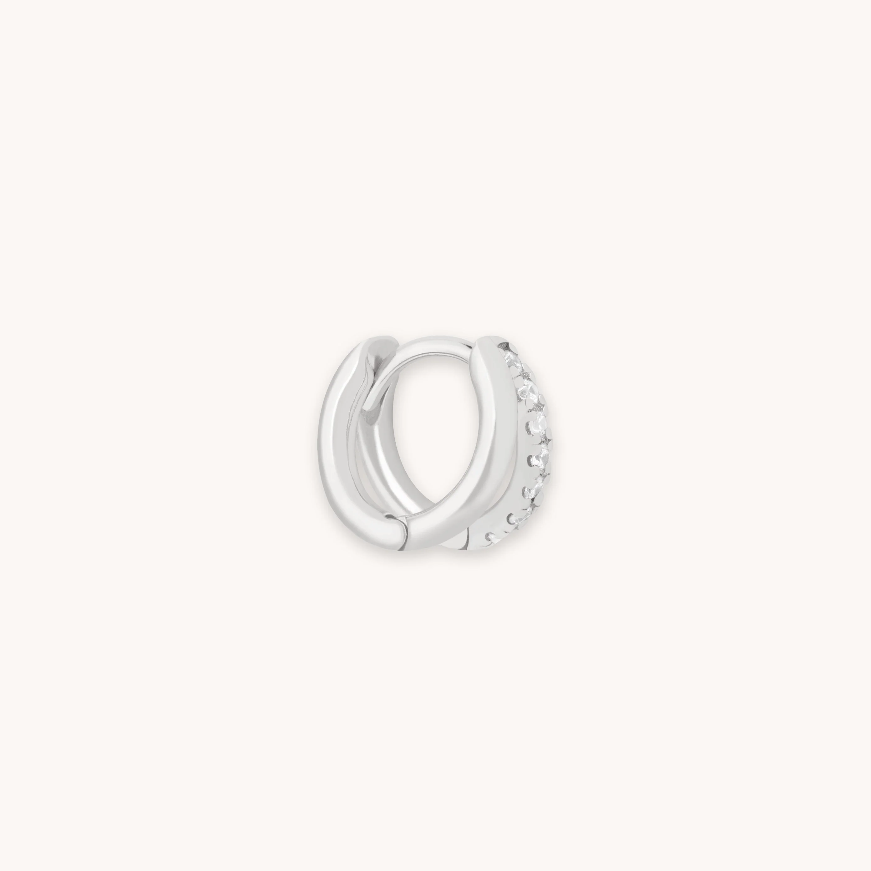 Illusion Crystal Hoop 6.5mm in Silver - Image 3