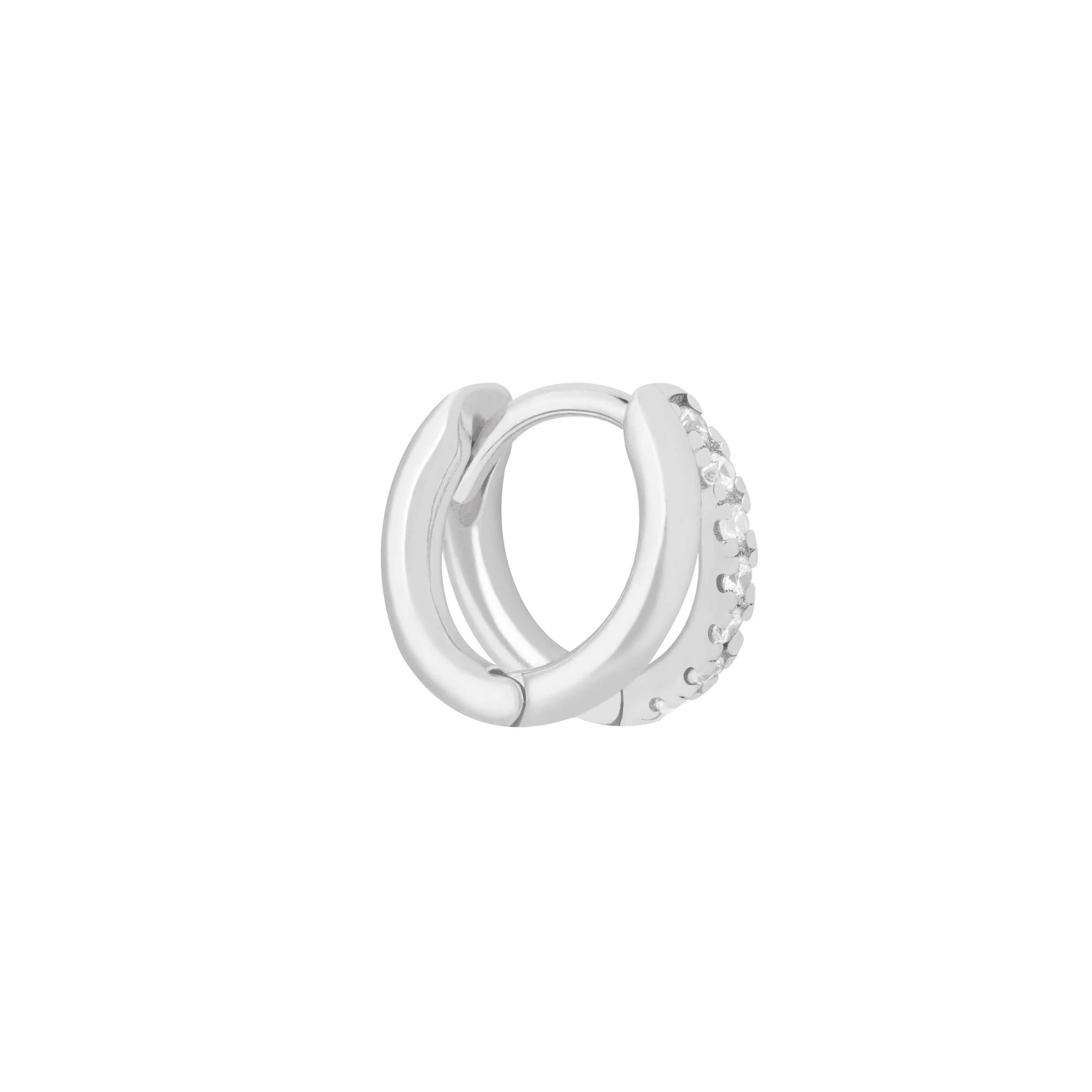 Illusion Crystal Hoop 6.5mm in Silver - Image 4
