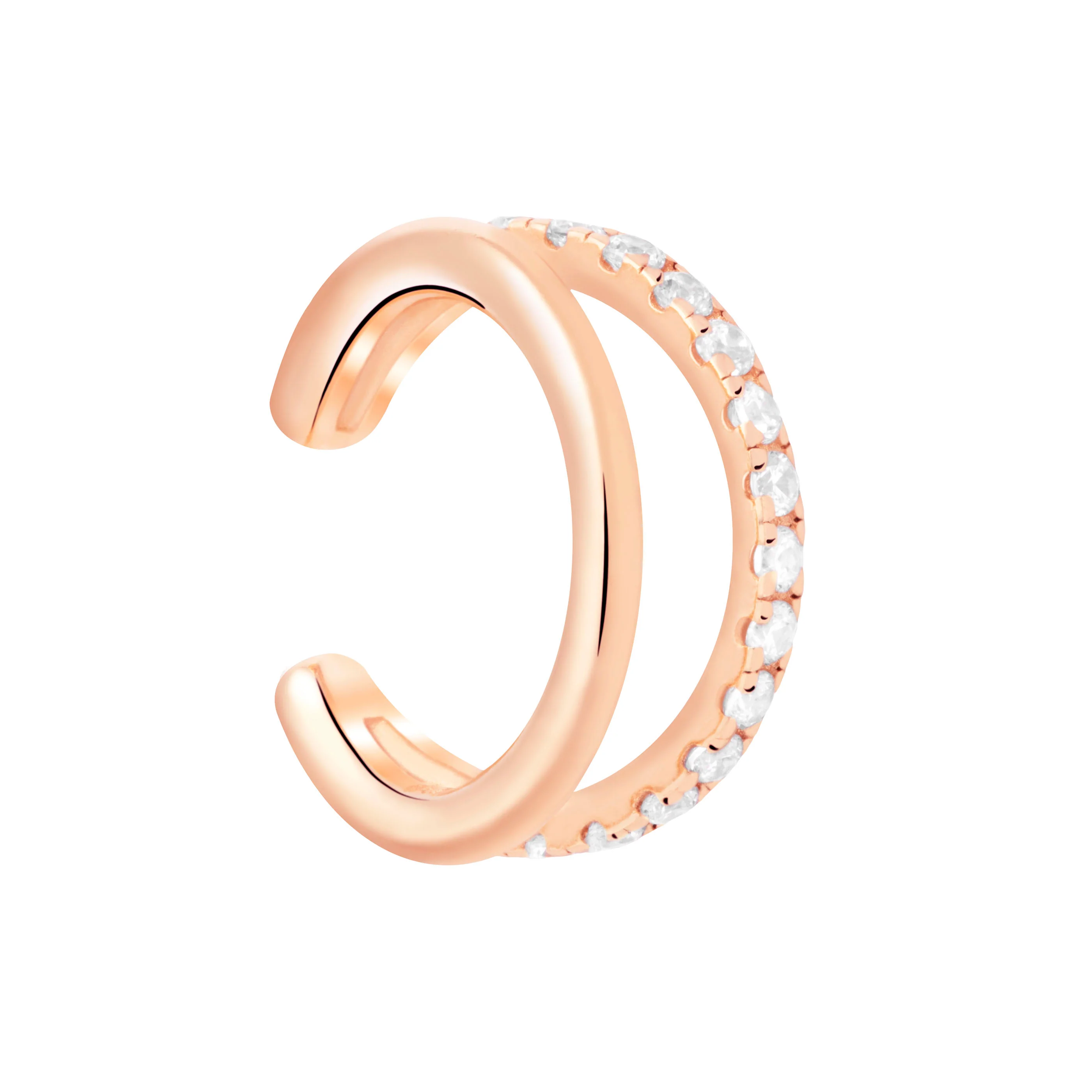 Illusion Crystal Ear Cuff in Rose Gold - Image 5