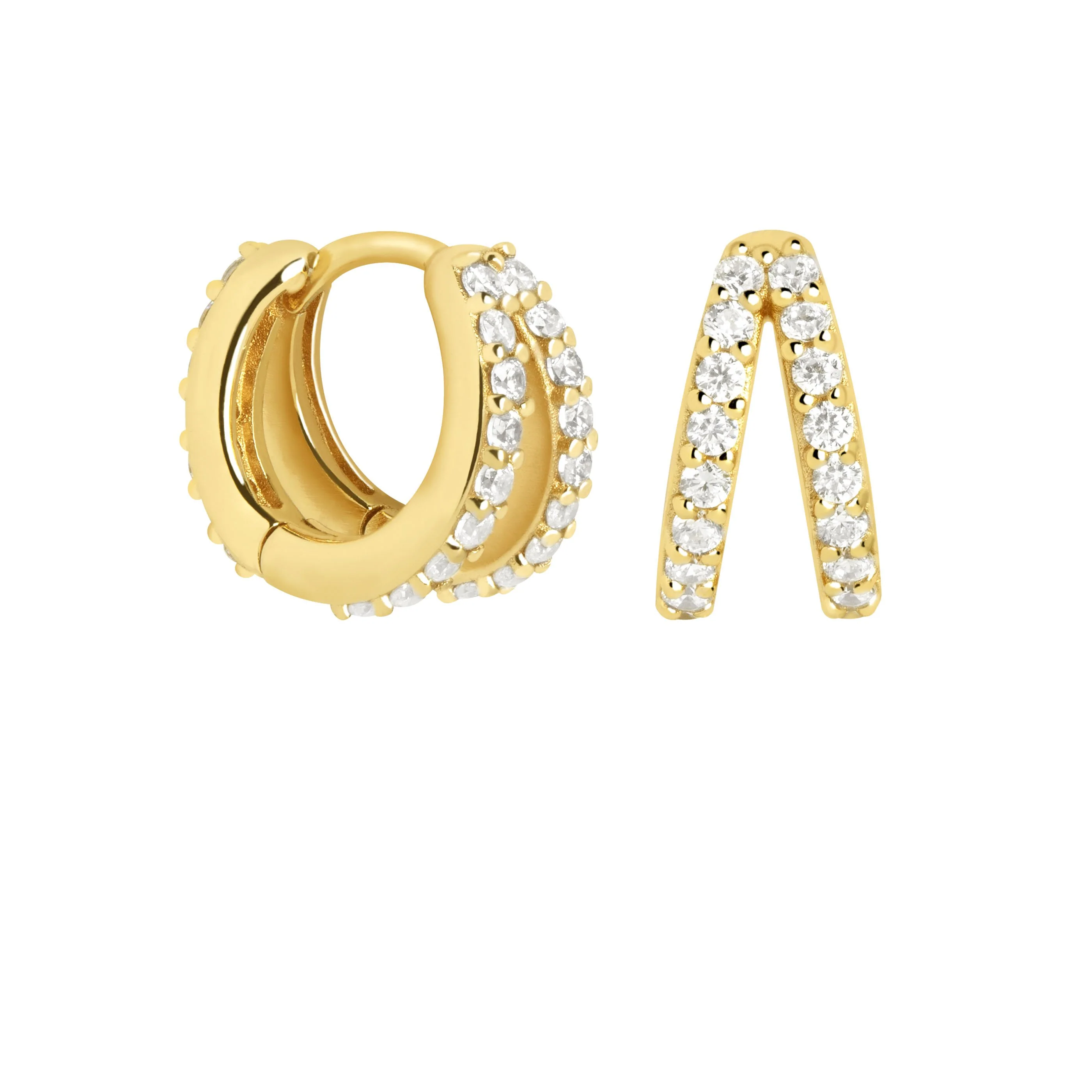 Illusion Crystal Huggies in Gold - Image 5