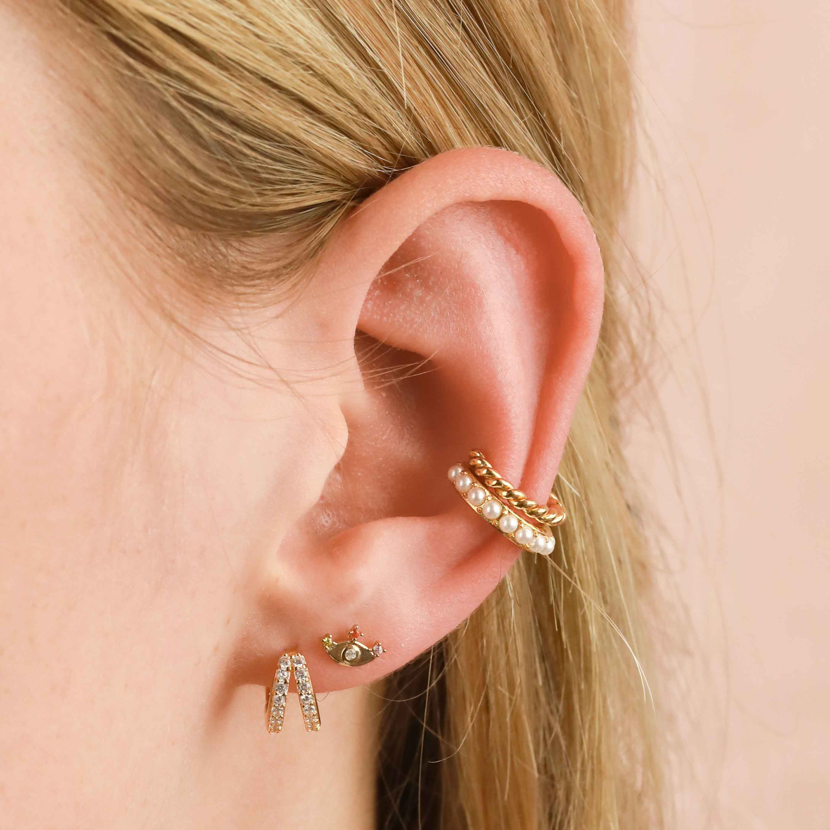 Illusion Crystal Huggies in Gold - Image 6