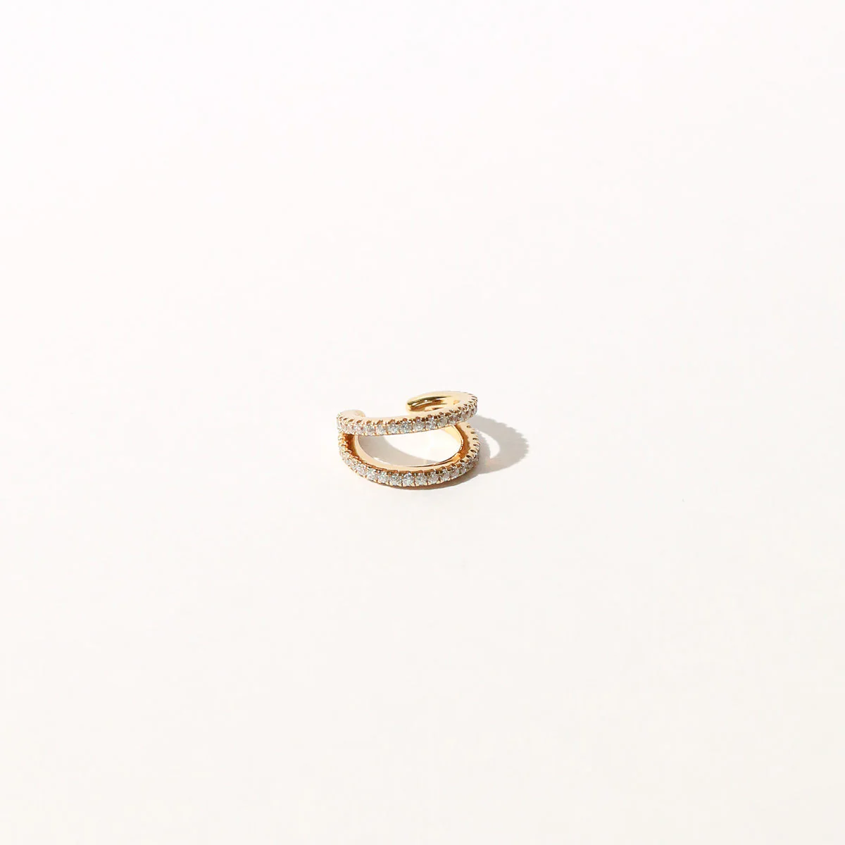 Illusion Double Crystal Ear Cuff in Gold - Image 3