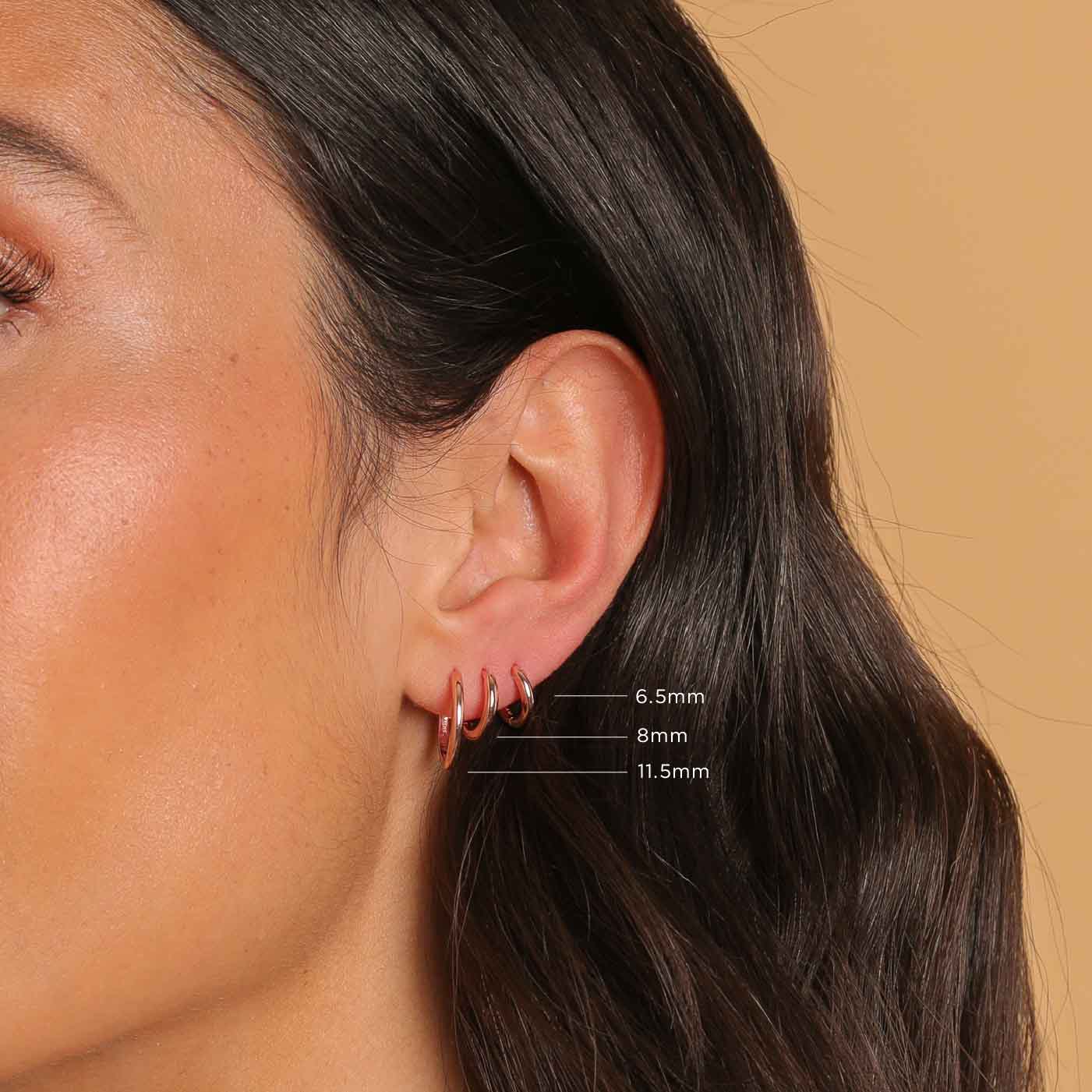 Essential 6.5mm Hoop in Rose Gold - Image 4