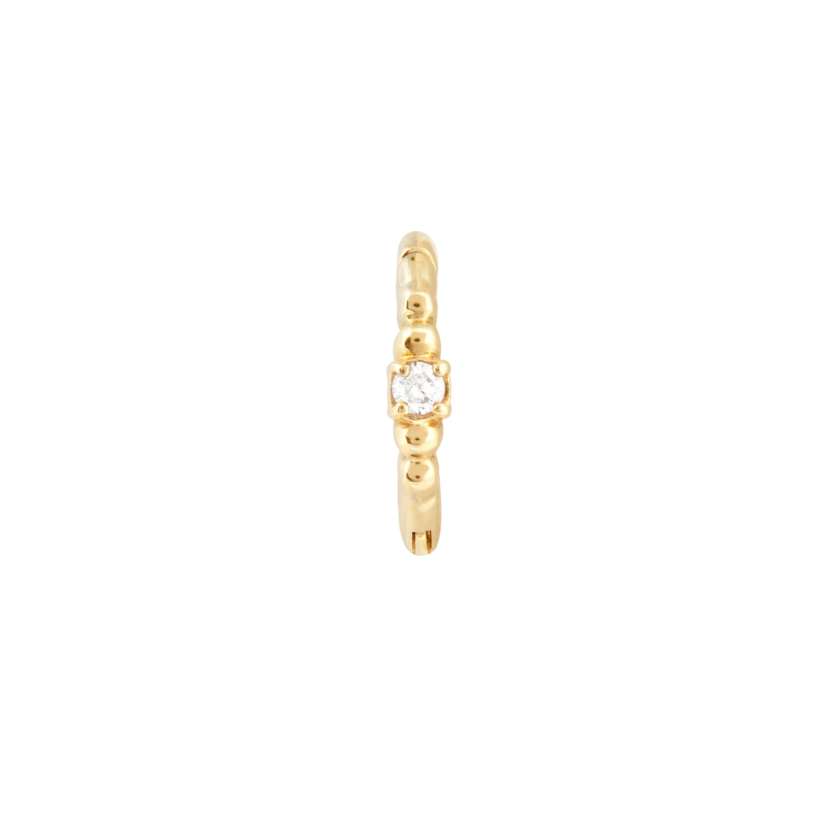Solid Gold Crystal Rook Hoop - Image 3
