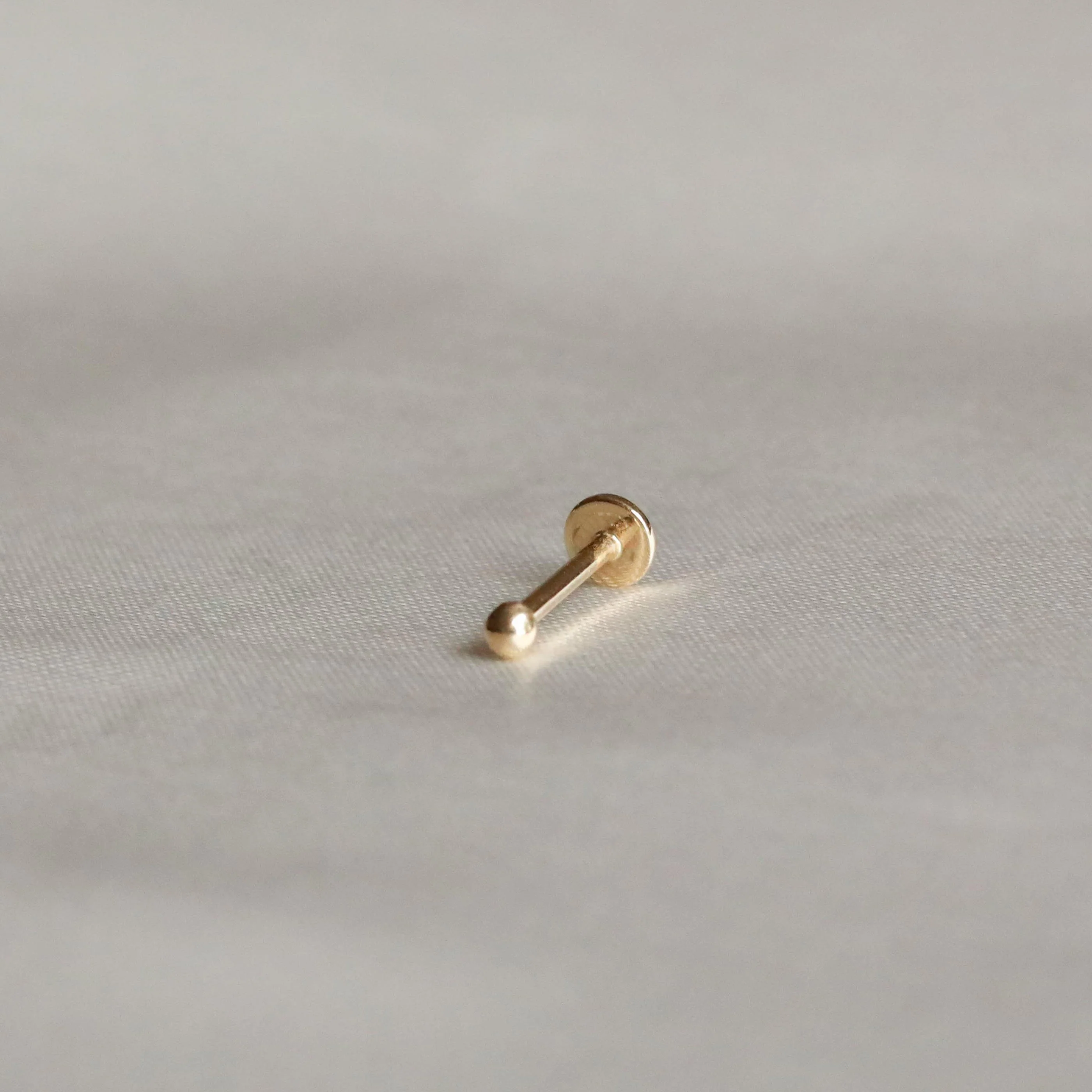 Solid Gold Small Ball Piercing Stud - Image 4