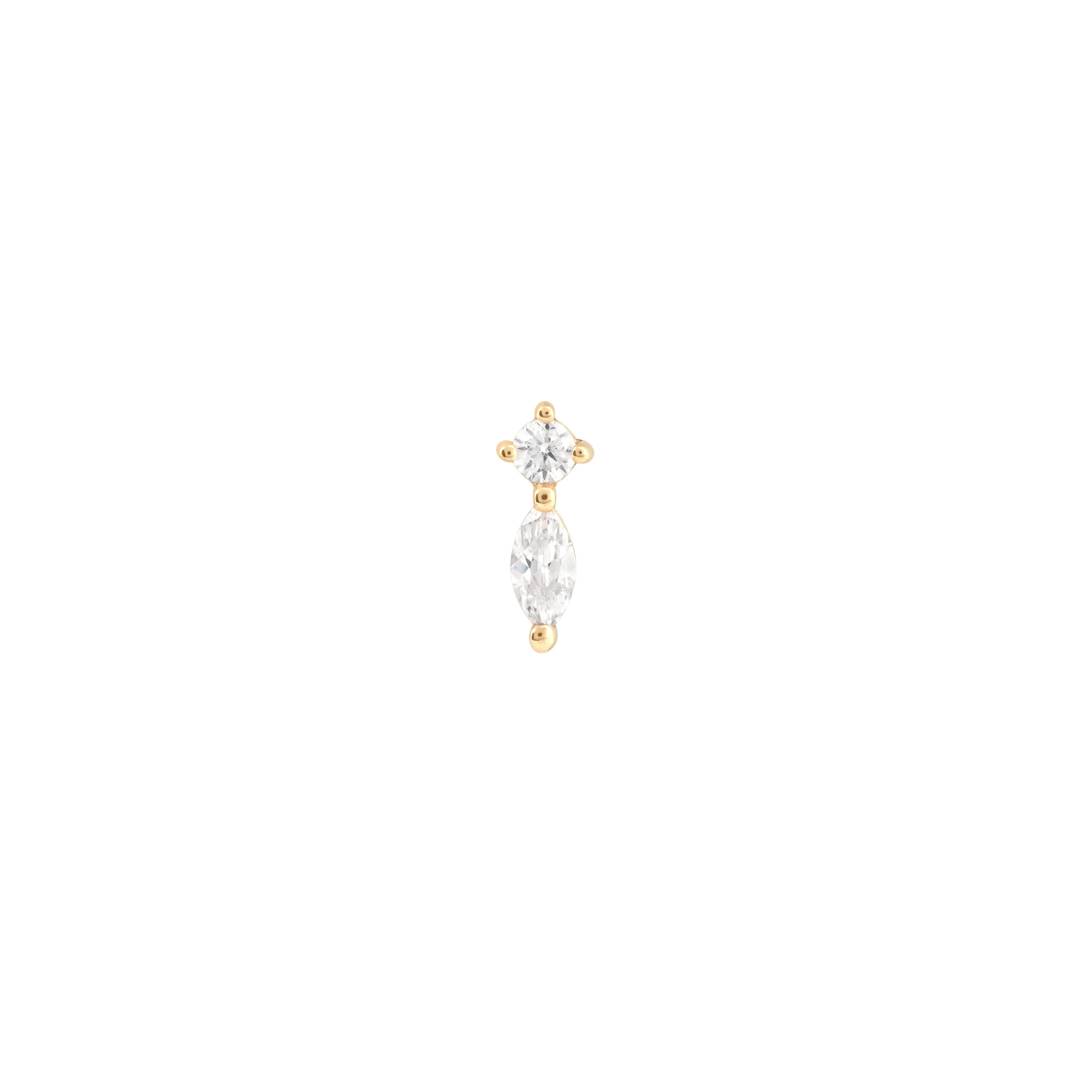 Solid Gold Teardrop Piercing Stud - Image 3