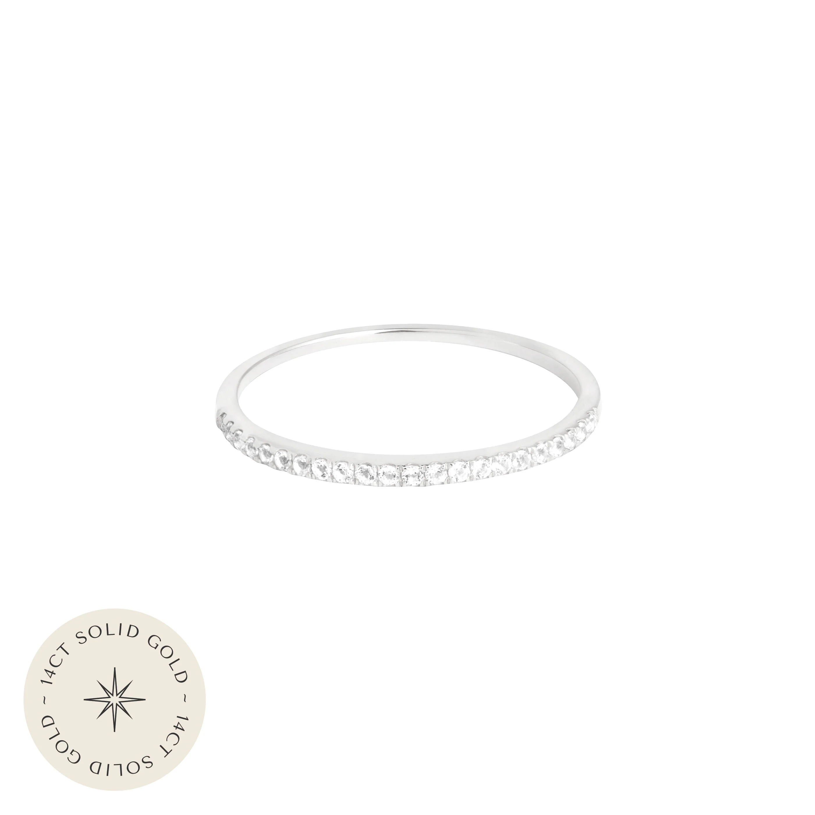 Topaz Eternity Ring in Solid White Gold - Image 5